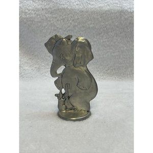 Vintage Elephant & Mouse Toothbrush Holder by SEAGULL PEWTER Canada‎ 4”